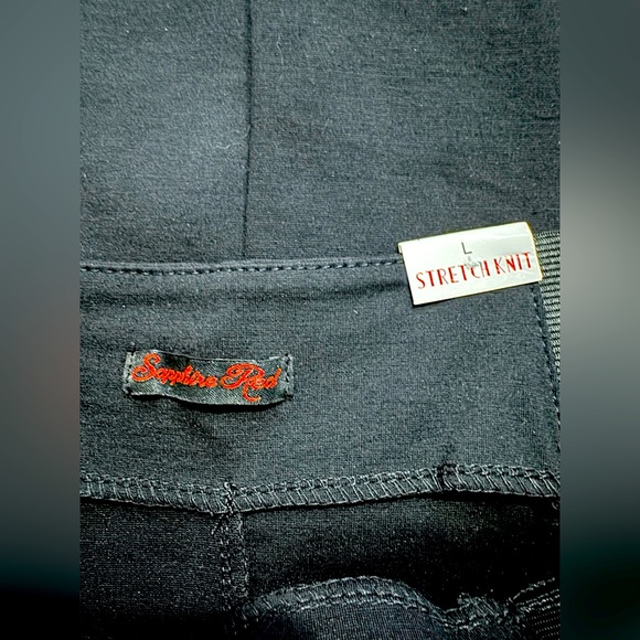 Sapphire Red High Waist Super Soft Super Stretch Black Knit Pencil Skirt. Size L - Picture 3 of 5